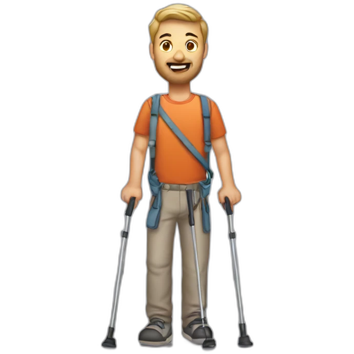man with crutches emoji
