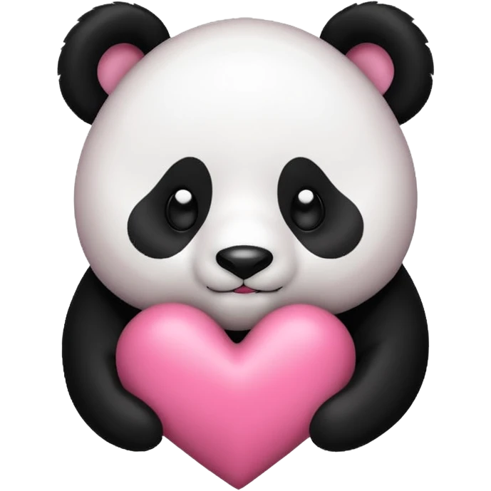 Panda blanco corazón rosa emoji