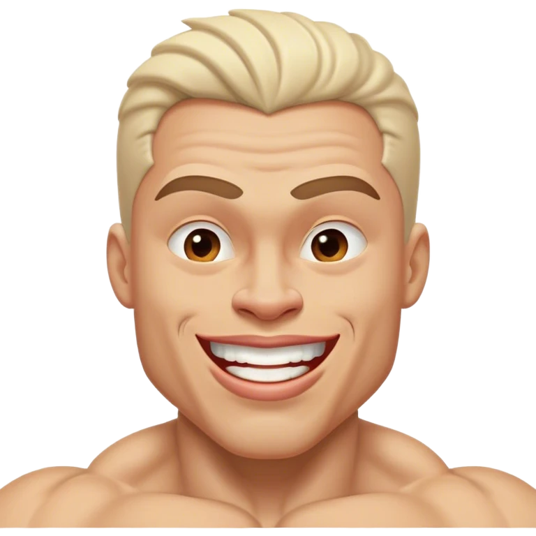 Cinematic Realistic Hercules Portrait, head tilted dramatically with an exaggeratedly amused expression, featuring a bold yet playful demeanor. His rugged, muscular form and finely detailed classical garb are rendered with dynamic lighting and robust textures, conveying a rare moment of lighthearted mirth from a timeless legend. emoji