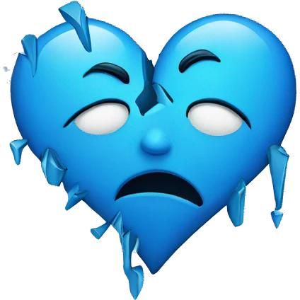 Blue broken heart emoji