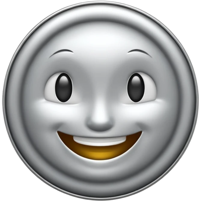 Silver coin smile emoji