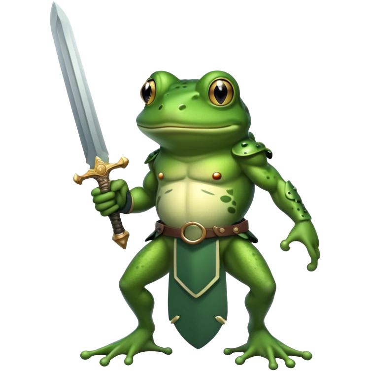 Frog with a giant sword emoji