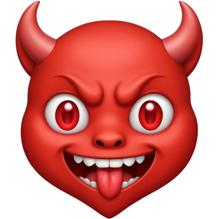 Devil's face? With heart-shaped eyes. An open, drooling mouth. style amoureux  emoji