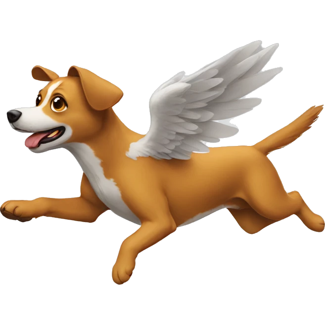 a flying dog emoji