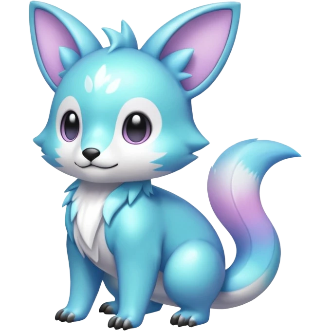 Cute cool pastel shiny colorful animal hybrid Fakemon full body emoji