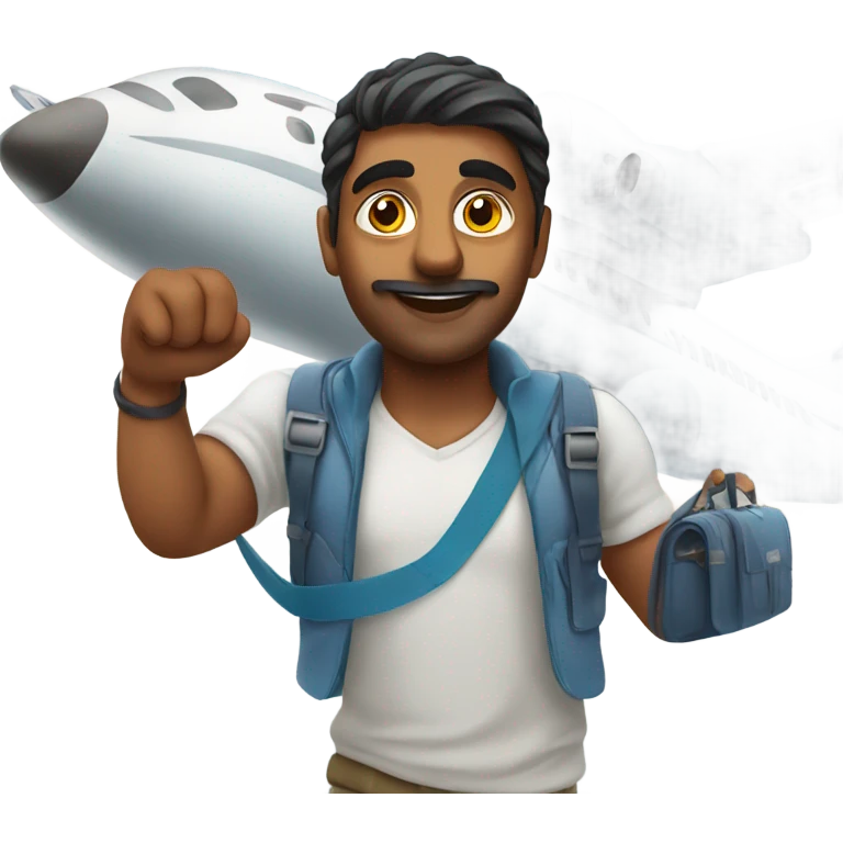 Indian man flying a plane emoji