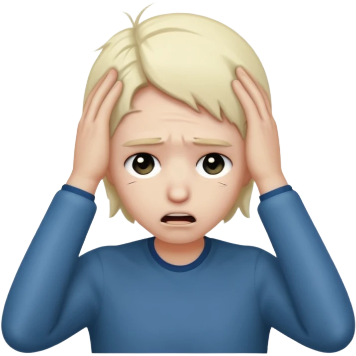 Person holding head emoji