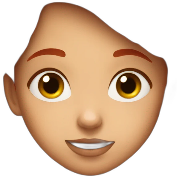 A girl with red hair eats crab emoji