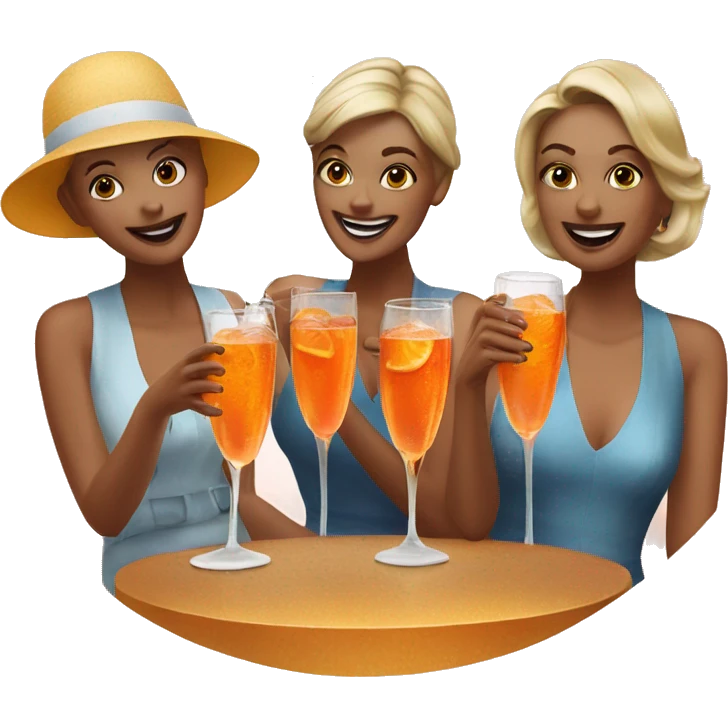 Three ladys drinking aperol spritz emoji
