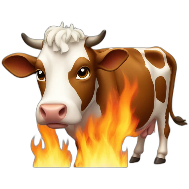 cow on fire emoji