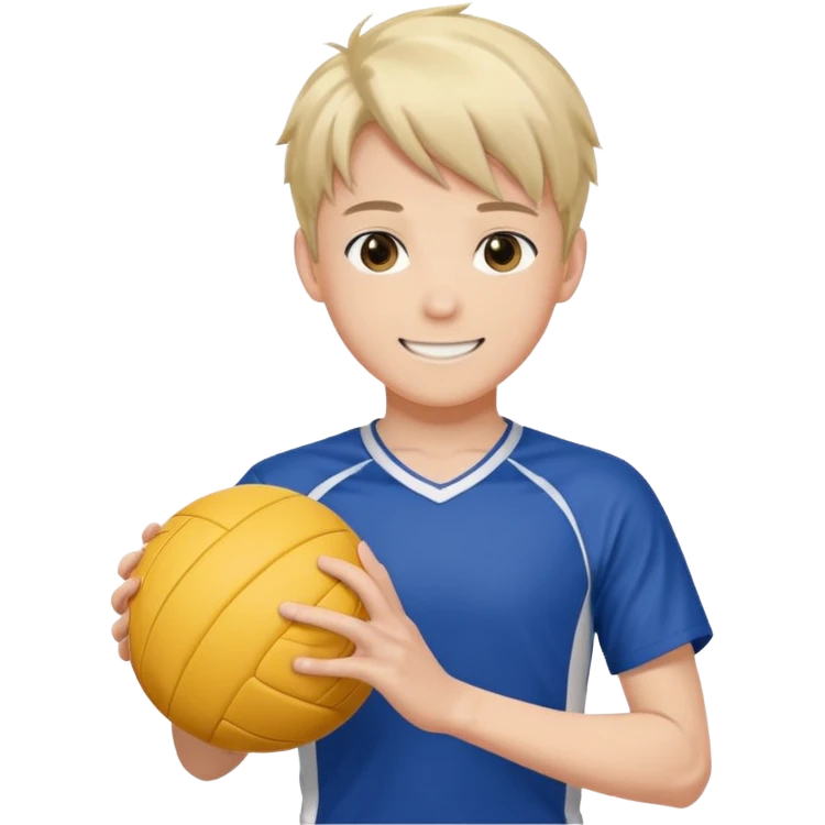 volleyball player, anime boy, with volleyball ball emoji