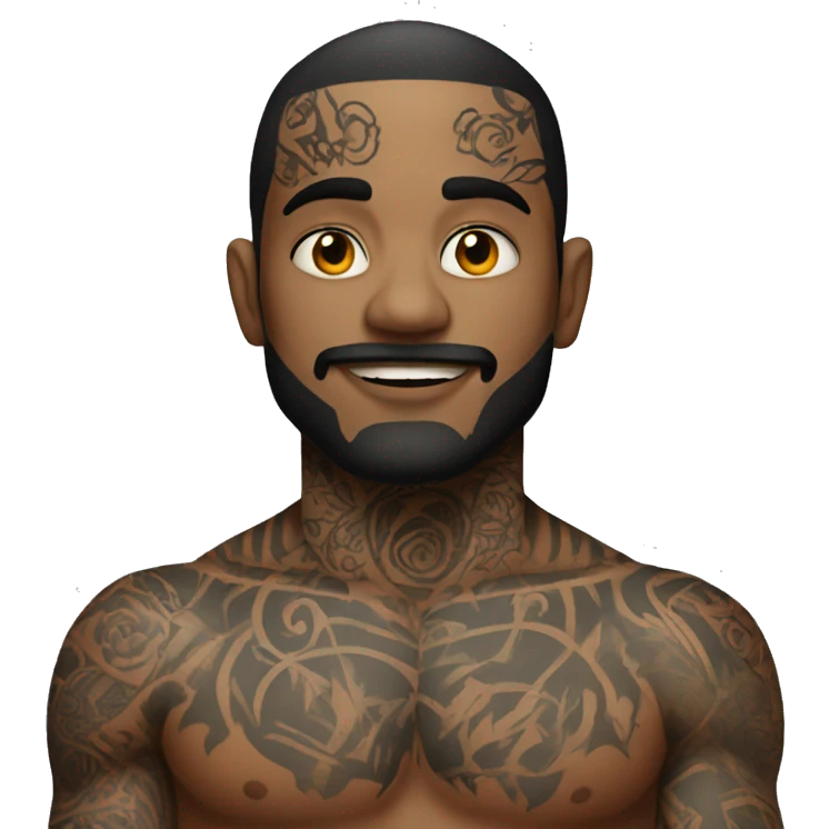 tattooed man very attractive emoji