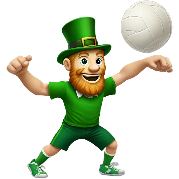 Leprechaun bumping a volleyball  emoji