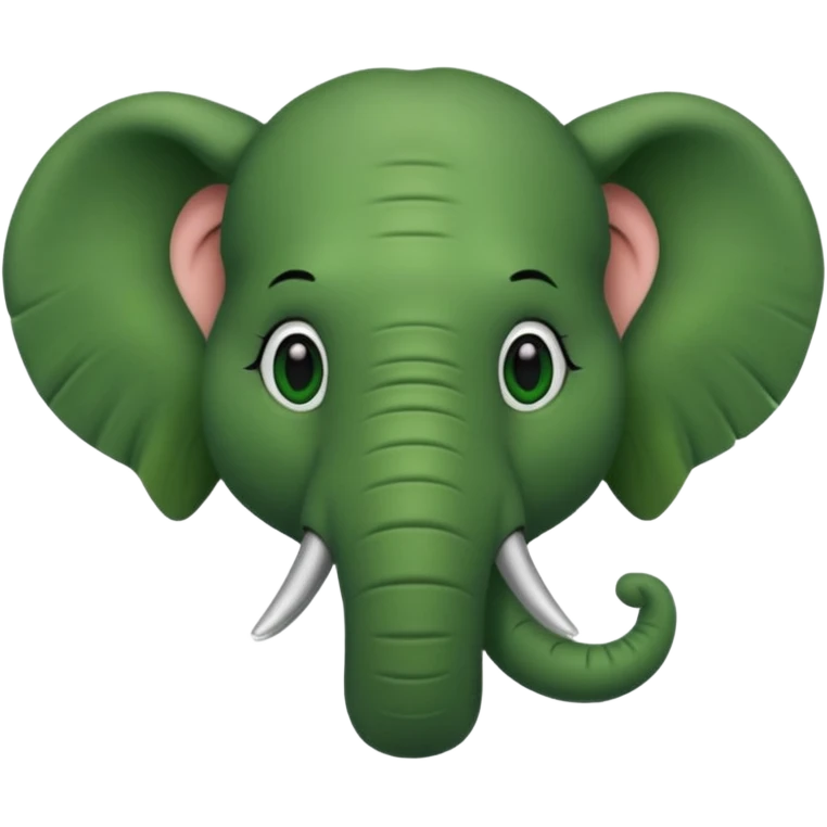 A green head with a green elephant nose  with fur emoji