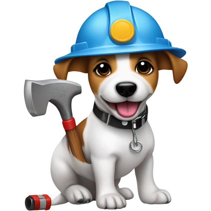 Jack Russel Terrier working as a  builder emoji
