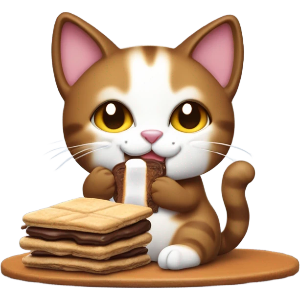 cat eating smores  emoji