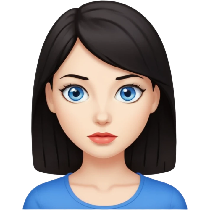 Sassy dark hair woman with blue eyes emoji