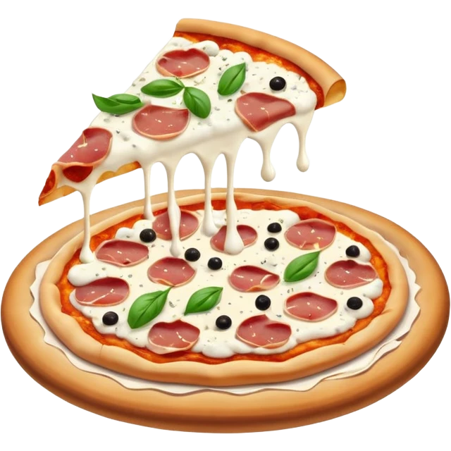 pizza con prosciutto crudo e stracciatella  emoji