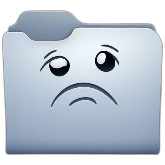 empty folder with a sad face emoji
