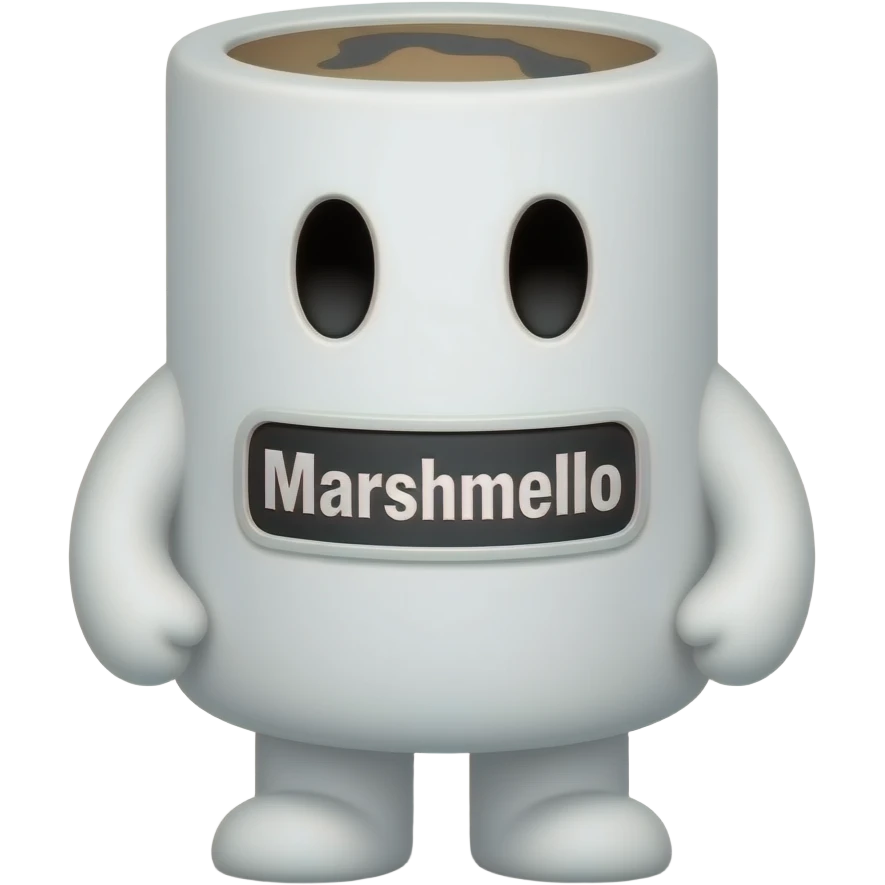 Large marshmello dj with "marchmello" lable emoji