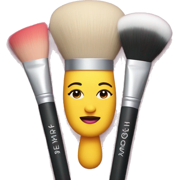 makeup brush & blush emoji