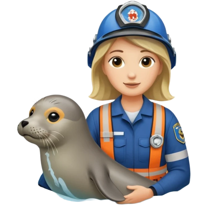 National Oceanic and Atmospheric Administration rescue workers rescue a seal emoji