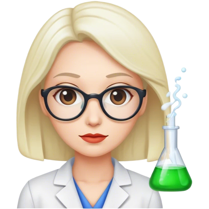 chemistry teacher women, white skin emoji