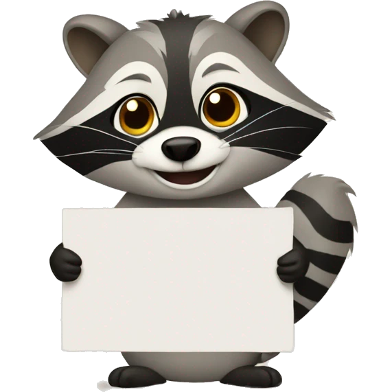 Raccon holding blank paper emoji