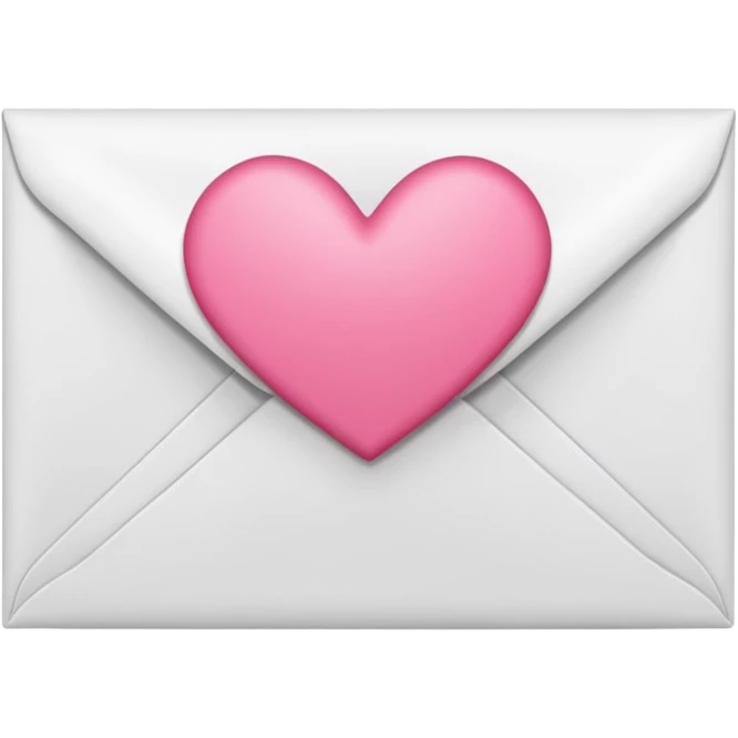 A close-up photograph of a simple white paper envelope sealed with a small, pink heart, natural lighting emoji