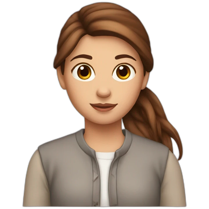 A brown hair girl with a horse emoji