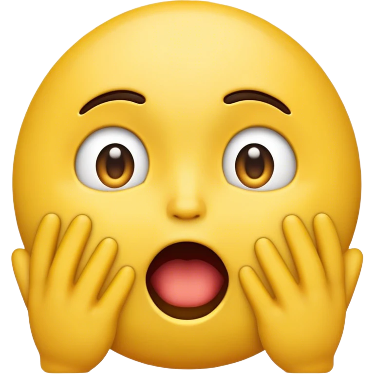 a mouth open emoji shocked with hands on its cheeks emoji