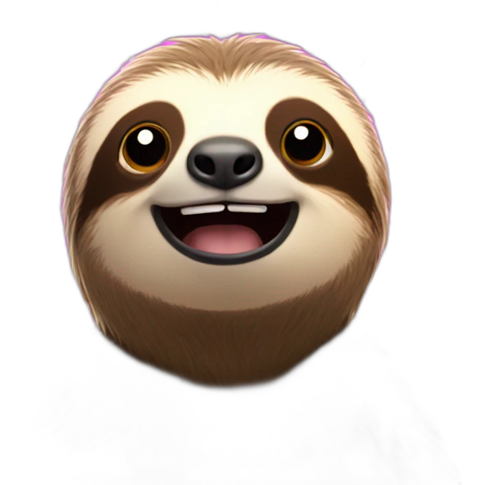 sloth surrounded by lighting bolts emoji