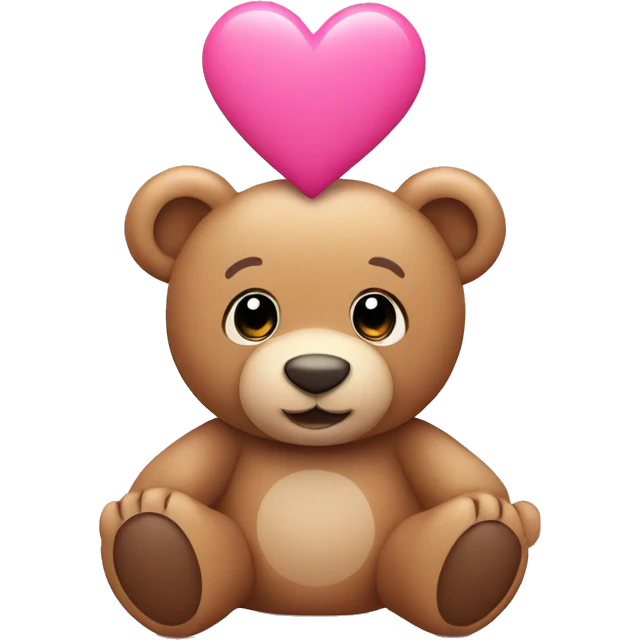 Teddy bear surrounded with pink hearts emoji