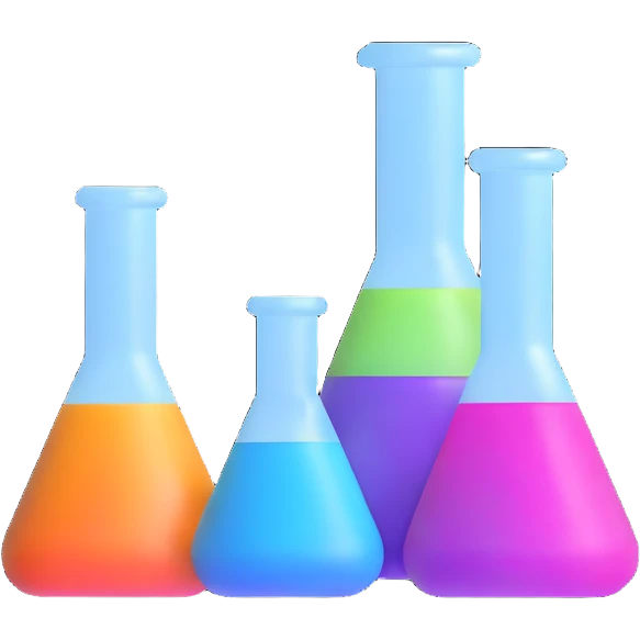 laboratory flask with colorful chemicals emoji