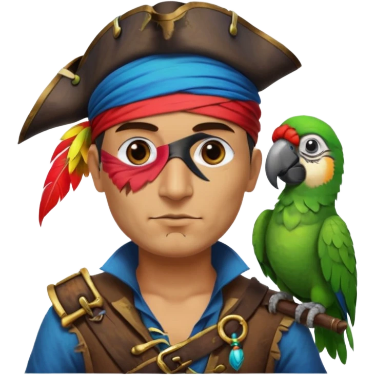 pirate and parrot emoji