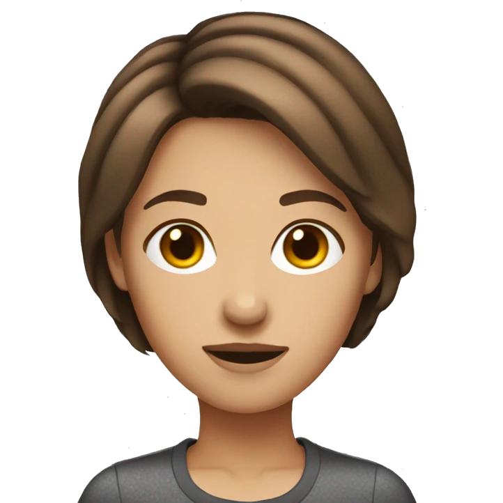 Very short brown hair woman emoji