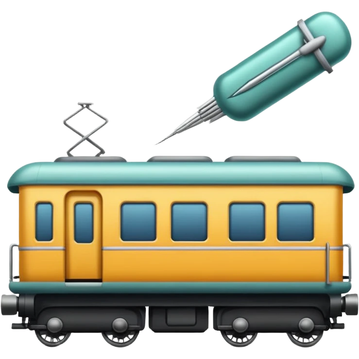 A train that has needles in it emoji