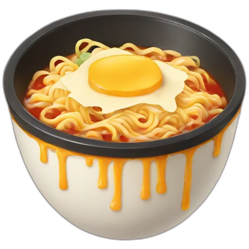 Ramen with cheese emoji