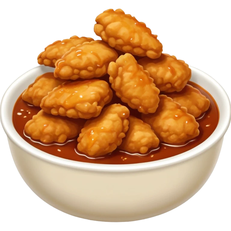 bowl of sauced chicken nuggies emoji