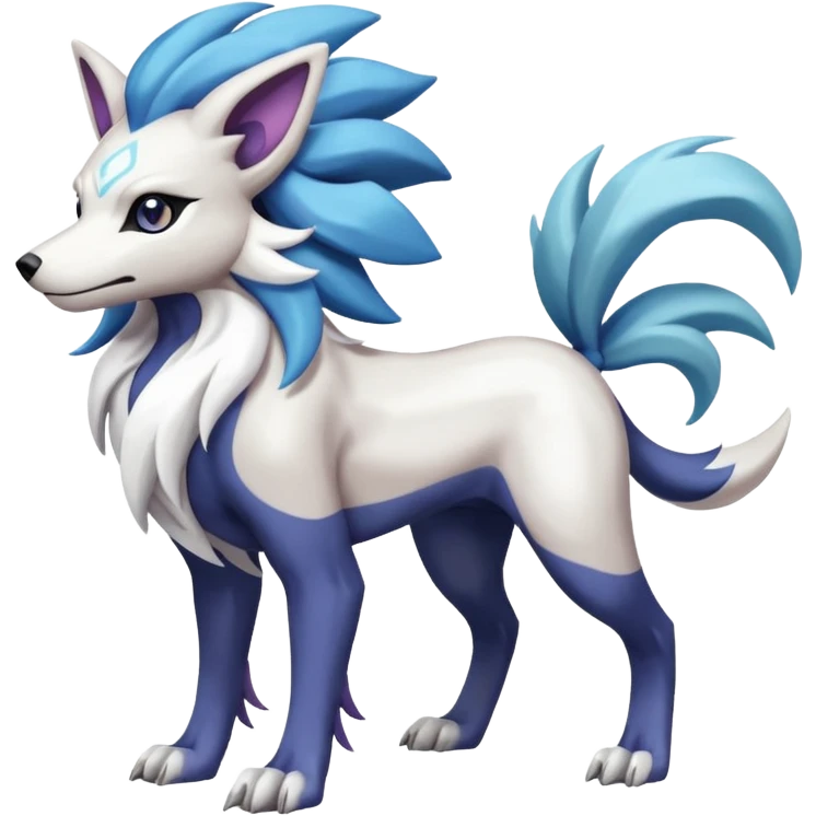 Suicune-Lycanroc-Absol-Fakémon-hybrid-creature (full body)  emoji