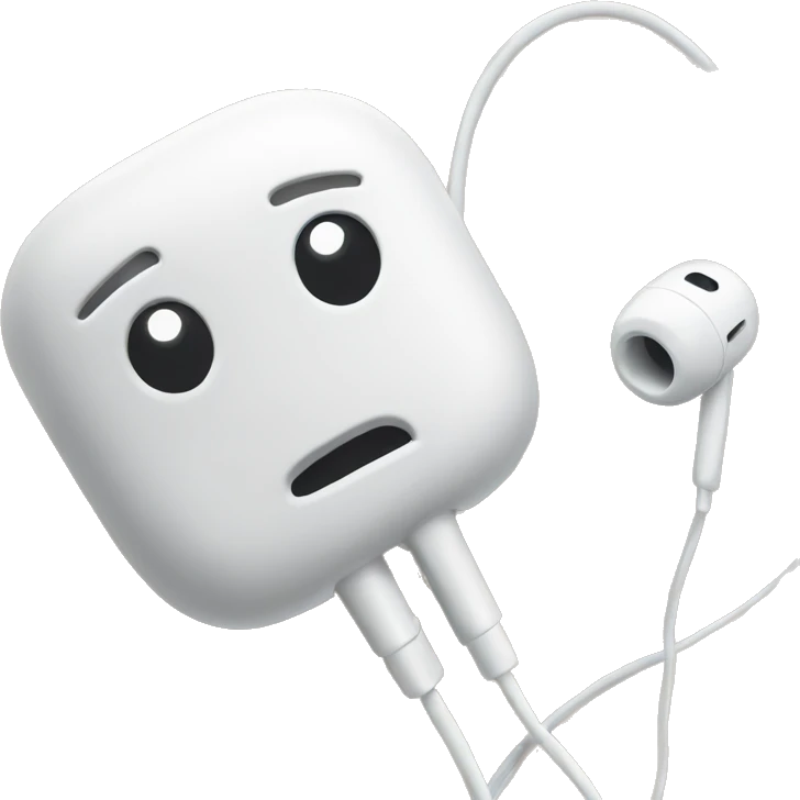wired earphones rolled emoji