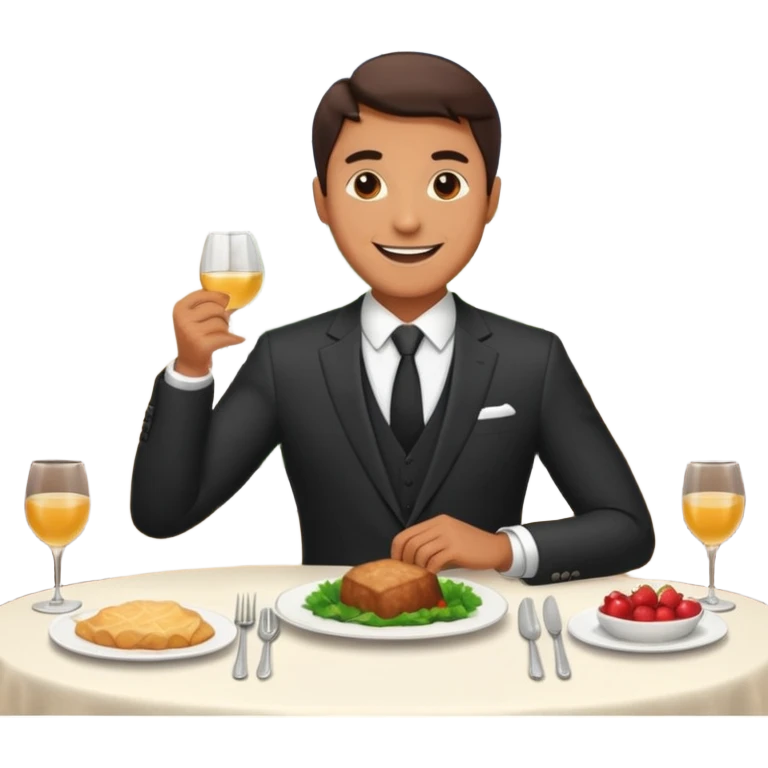 man hosting a dinner party at home emoji