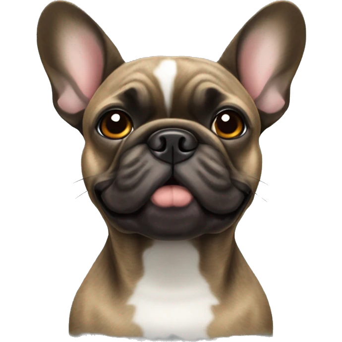 Brindle colored French bulldog emoji