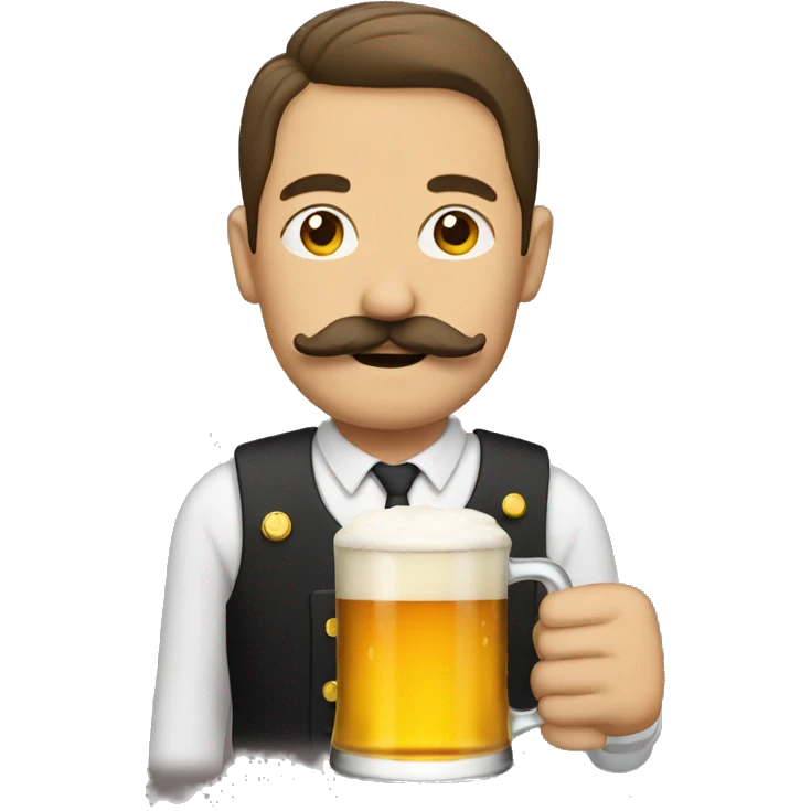 Man with mustache drinking beer  emoji