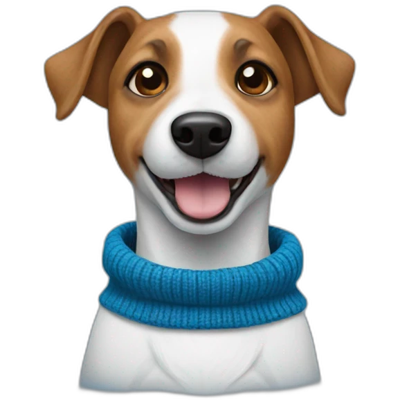 Jack Russell dog with blue sweater emoji