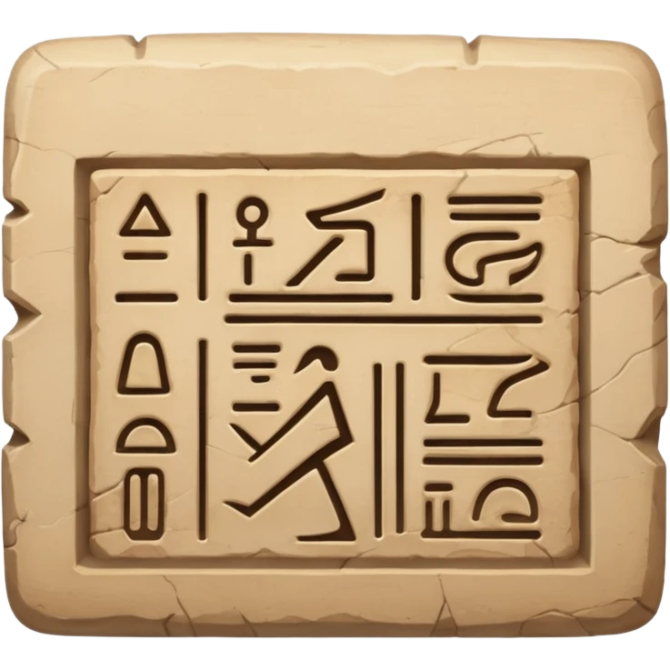 An emoji of an ancient Egyptian stone tablet with hieroglyphics carved on it.

 emoji
