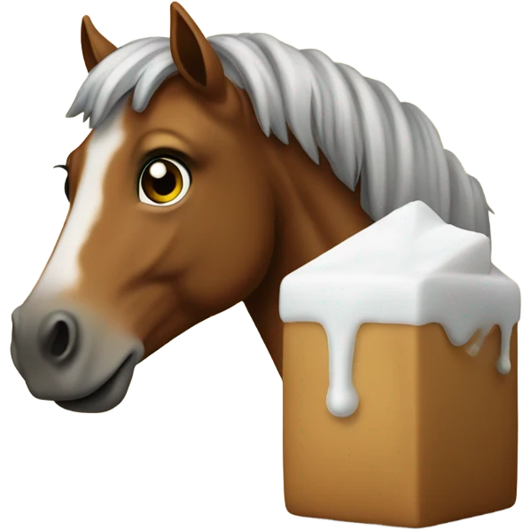 Horse sniffing sugar emoji