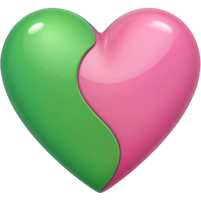 pink & green heart emoji