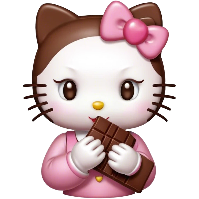 hello kitty eating chocolate  emoji