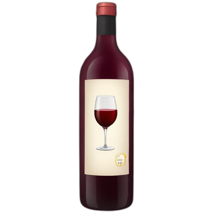 bottle with red wine emoji